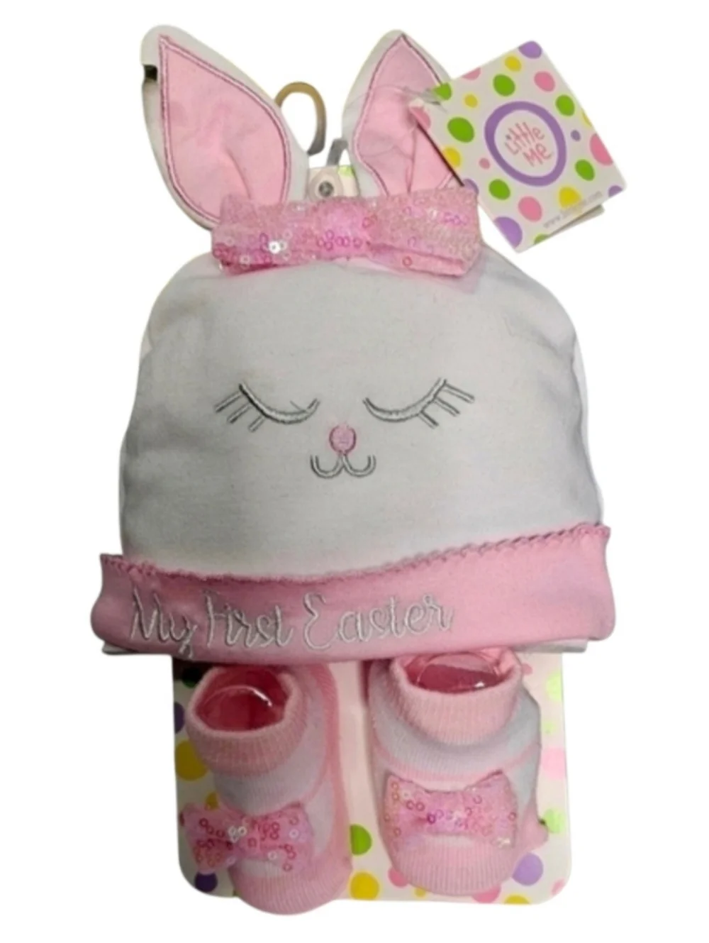 NWT Little Me Hat & Booties Set My First Easter 0-12M
